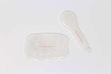 Carica l'immagine nel visualizzatore di Gallery, SET GUA SHA NUVOLETTA E CUCCHIAIO IN GIADA BIANCA